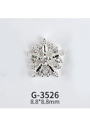 New Nail Art Real Gold Snowflake Zircon Ornaments Exquisite Snowflake Zircon Christmas Style Snowflake Pendant G-3511