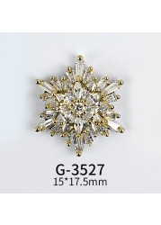 New Nail Art Real Gold Snowflake Zircon Ornaments Exquisite Snowflake Zircon Christmas Style Snowflake Pendant G-3511