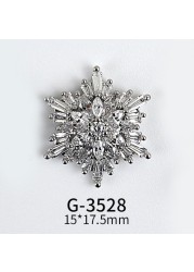 New Nail Art Real Gold Snowflake Zircon Ornaments Exquisite Snowflake Zircon Christmas Style Snowflake Pendant G-3511