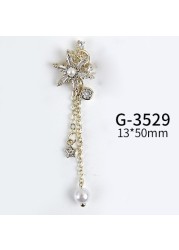 New Nail Art Real Gold Snowflake Zircon Ornaments Exquisite Snowflake Zircon Christmas Style Snowflake Pendant G-3511