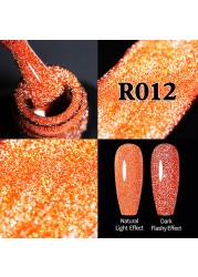 ur sugar fluorescent reflective gel nail polish neon yellow pink red glitter semi permanent soak off uv led nail polish