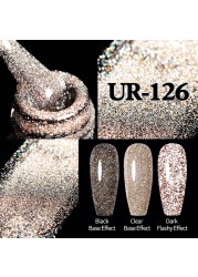 ur sugar fluorescent reflective gel nail polish neon yellow pink red glitter semi permanent soak off uv led nail polish