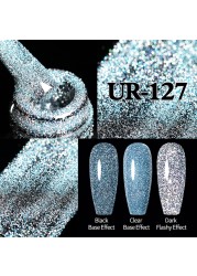 ur sugar fluorescent reflective gel nail polish neon yellow pink red glitter semi permanent soak off uv led nail polish