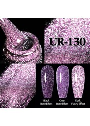 ur sugar fluorescent reflective gel nail polish neon yellow pink red glitter semi permanent soak off uv led nail polish