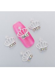 LEAMX 10pcs Alloy Spider Nail Art Decorations 3D AB/White Rhinestone Decorations Spider Nail Jewelry Sparkle Nail Supplies L459