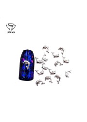 50pcs/bag Nail Decoration Sticker 3D Hexagon Shape Nail Manicure Decorative Ornament Alloy Nail Stickers DIY Accessories