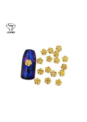 50pcs/bag Nail Decoration Sticker 3D Hexagon Shape Nail Manicure Decorative Ornament Alloy Nail Stickers DIY Accessories