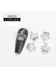 LEAMX 10pcs/bag Clear Rhinestones Nails Art Decorations Beautiful Girls Nail DIY 3D Gems Alloy Nail Diamond Charms Supply L413