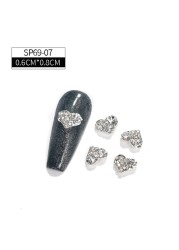 LEAMX 10pcs/bag Clear Rhinestones Nails Art Decorations Beautiful Girls Nail DIY 3D Gems Alloy Nail Diamond Charms Supply L413