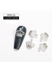 LEAMX 10pcs/bag Clear Rhinestones Nails Art Decorations Beautiful Girls Nail DIY 3D Gems Alloy Nail Diamond Charms Supply L413