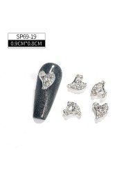 LEAMX 10pcs/bag Clear Rhinestones Nails Art Decorations Beautiful Girls Nail DIY 3D Gems Alloy Nail Diamond Charms Supply L413