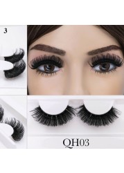 New 1Pairs DD Curl 3D Faux Mink Eye Handmade Reusable Fluffy Super Curl Russia Volume False Eyelashes Makeup Eyelashes