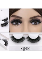 New 1Pairs DD Curl 3D Faux Mink Eye Handmade Reusable Fluffy Super Curl Russia Volume False Eyelashes Makeup Eyelashes