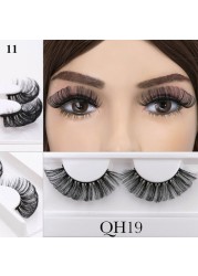 New 1Pairs DD Curl 3D Faux Mink Eye Handmade Reusable Fluffy Super Curl Russia Volume False Eyelashes Makeup Eyelashes