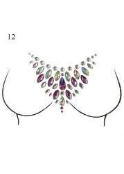 Sexy Chest 3D Crystal Resin Drill Tattoo Sticker Bar Music Festival Rhinestone Tattoo Stickers Carnival Party Chest Decoration