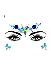 3D Sexy Face Tattoo Stickers Face Decoration Temporary Tattoo Glitter Fake Tattoo Rhinestones for Woman Party Face Jewelry Tattoo