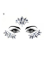 3D Sexy Face Tattoo Stickers Face Decoration Temporary Tattoo Glitter Fake Tattoo Rhinestones for Woman Party Face Jewelry Tattoo