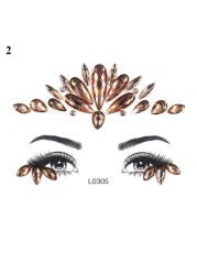 3D Sexy Face Tattoo Sticker Temporary Tattoo Flash Fake Tattoo Rhinestone Lady Party Face Sticker Face Jewelry Decoration