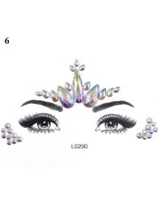 3D Sexy Face Tattoo Sticker Temporary Tattoo Flash Fake Tattoo Rhinestone Lady Party Face Sticker Face Jewelry Decoration