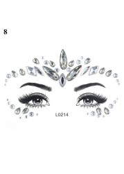 3D Sexy Face Tattoo Sticker Temporary Tattoo Flash Fake Tattoo Rhinestone Lady Party Face Sticker Face Jewelry Decoration