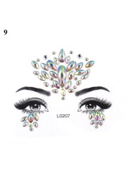 3D Sexy Face Tattoo Sticker Temporary Tattoo Flash Fake Tattoo Rhinestone Lady Party Face Sticker Face Jewelry Decoration