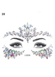 3D Sexy Face Tattoo Sticker Temporary Tattoo Flash Fake Tattoo Rhinestone Lady Party Face Sticker Face Jewelry Decoration