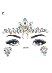 3D Sexy Face Tattoo Sticker Temporary Tattoo Flash Fake Tattoo Rhinestone Lady Party Face Sticker Face Jewelry Decoration