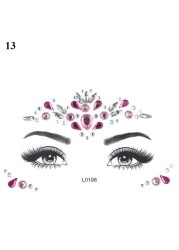 3D Sexy Face Tattoo Sticker Temporary Tattoo Flash Fake Tattoo Rhinestone Lady Party Face Sticker Face Jewelry Decoration