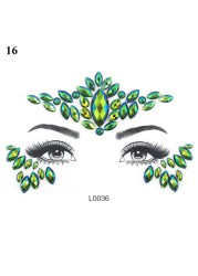 3D Sexy Face Tattoo Sticker Temporary Tattoo Flash Fake Tattoo Rhinestone Lady Party Face Sticker Face Jewelry Decoration