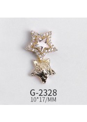 Nail Art Real Gold Zircon Heart Butterfly Shell Micro Inlaid Nail Diamond Decoration