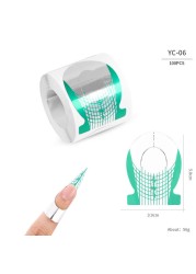 100pcs/lot French Nail Forms UV Gel Polish Extension Builder Guide Stencil Curve Sticker Template Decal Manicure Nail Art Tools