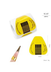 100pcs/lot French Nail Forms UV Gel Polish Extension Builder Guide Stencil Curve Sticker Template Decal Manicure Nail Art Tools