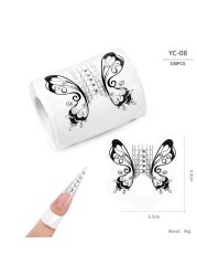 100pcs/lot French Nail Forms UV Gel Polish Extension Builder Guide Stencil Curve Sticker Template Decal Manicure Nail Art Tools