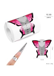 100pcs/lot French Nail Forms UV Gel Polish Extension Builder Guide Stencil Curve Sticker Template Decal Manicure Nail Art Tools