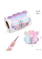 100pcs/lot French Nail Forms UV Gel Polish Extension Builder Guide Stencil Curve Sticker Template Decal Manicure Nail Art Tools