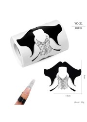 100pcs/lot French Nail Forms UV Gel Polish Extension Builder Guide Stencil Curve Sticker Template Decal Manicure Nail Art Tools