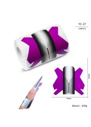 100pcs/lot French Nail Forms UV Gel Polish Extension Builder Guide Stencil Curve Sticker Template Decal Manicure Nail Art Tools