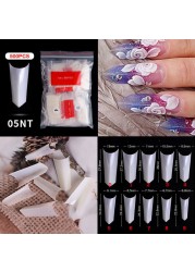 500pcs False Nail Extension Full Cover Fake Nails French False Nail Clear/White False Nail Tips Art Manicure Tool French Nail