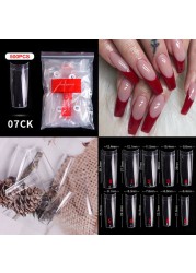 500pcs False Nail Extension Full Cover Fake Nails French False Nail Clear/White False Nail Tips Art Manicure Tool French Nail