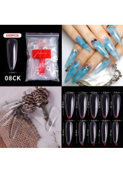 500pcs False Nail Extension Full Cover Fake Nails French False Nail Clear/White False Nail Tips Art Manicure Tool French Nail