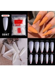 500pcs False Nail Extension Full Cover Fake Nails French False Nail Clear/White False Nail Tips Art Manicure Tool French Nail