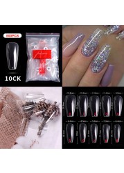 500pcs False Nail Extension Full Cover Fake Nails French False Nail Clear/White False Nail Tips Art Manicure Tool French Nail