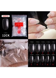 500pcs False Nail Extension Full Cover Fake Nails French False Nail Clear/White False Nail Tips Art Manicure Tool French Nail