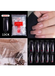 500pcs False Nail Extension Full Cover Fake Nails French False Nail Clear/White False Nail Tips Art Manicure Tool French Nail