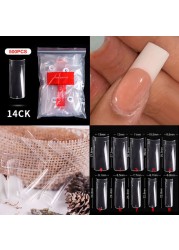 500pcs False Nail Extension Full Cover Fake Nails French False Nail Clear/White False Nail Tips Art Manicure Tool French Nail