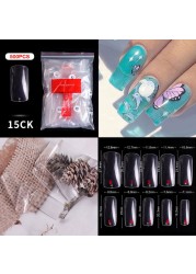 500pcs False Nail Extension Full Cover Fake Nails French False Nail Clear/White False Nail Tips Art Manicure Tool French Nail