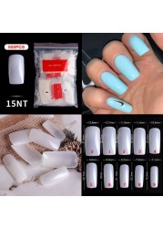 500pcs False Nail Extension Full Cover Fake Nails French False Nail Clear/White False Nail Tips Art Manicure Tool French Nail