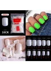 500pcs False Nail Extension Full Cover Fake Nails French False Nail Clear/White False Nail Tips Art Manicure Tool French Nail