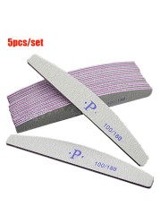 10pcs/5pcs Wood Nail File 100/180 180/240 Professional Double Side Nail Art Sanding Buffer Files