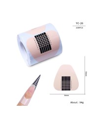 50pcs/100pcs Pro Square/Rhombus/Stiletto Longer Shape Nail Acrylic Nails UV Gel Nail Extension Guide Form Self Adhesive Sticker